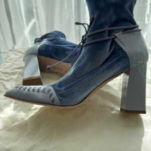 JESSICA BEDARD Velvet Sky Blue Star Ankle Boot - IT/EU 37